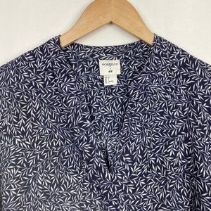 Rare H&M x William Morris & Co 4 Floral Print Tunic Blouse Navy White